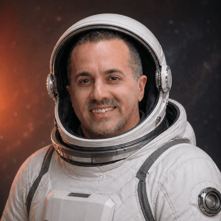 Gary Braglia as an astronaut