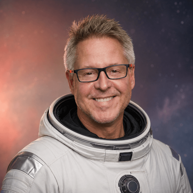 Reg Harnish as an astronaut