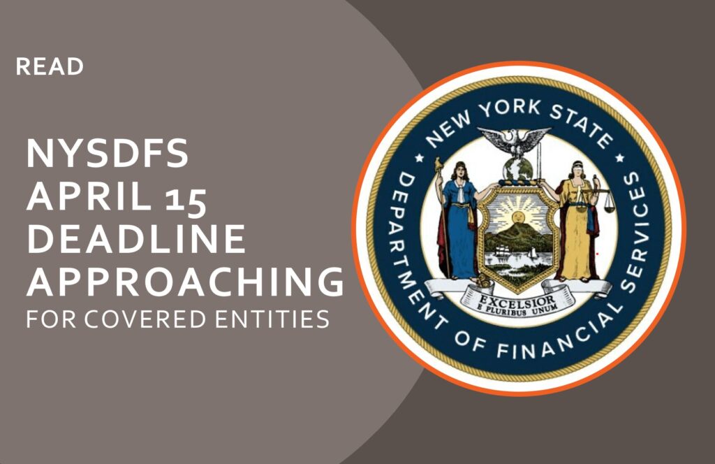 NYSDFS April 15 deadline for covered entities